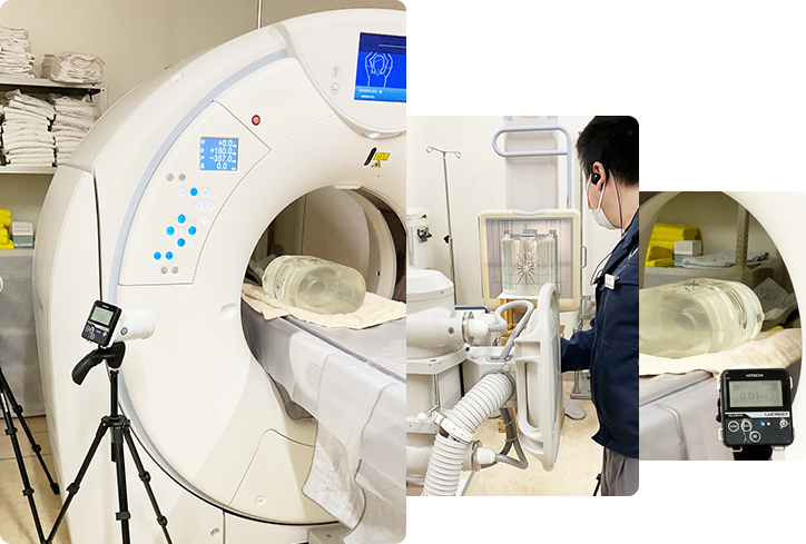 漏洩線量測定の作業シーン